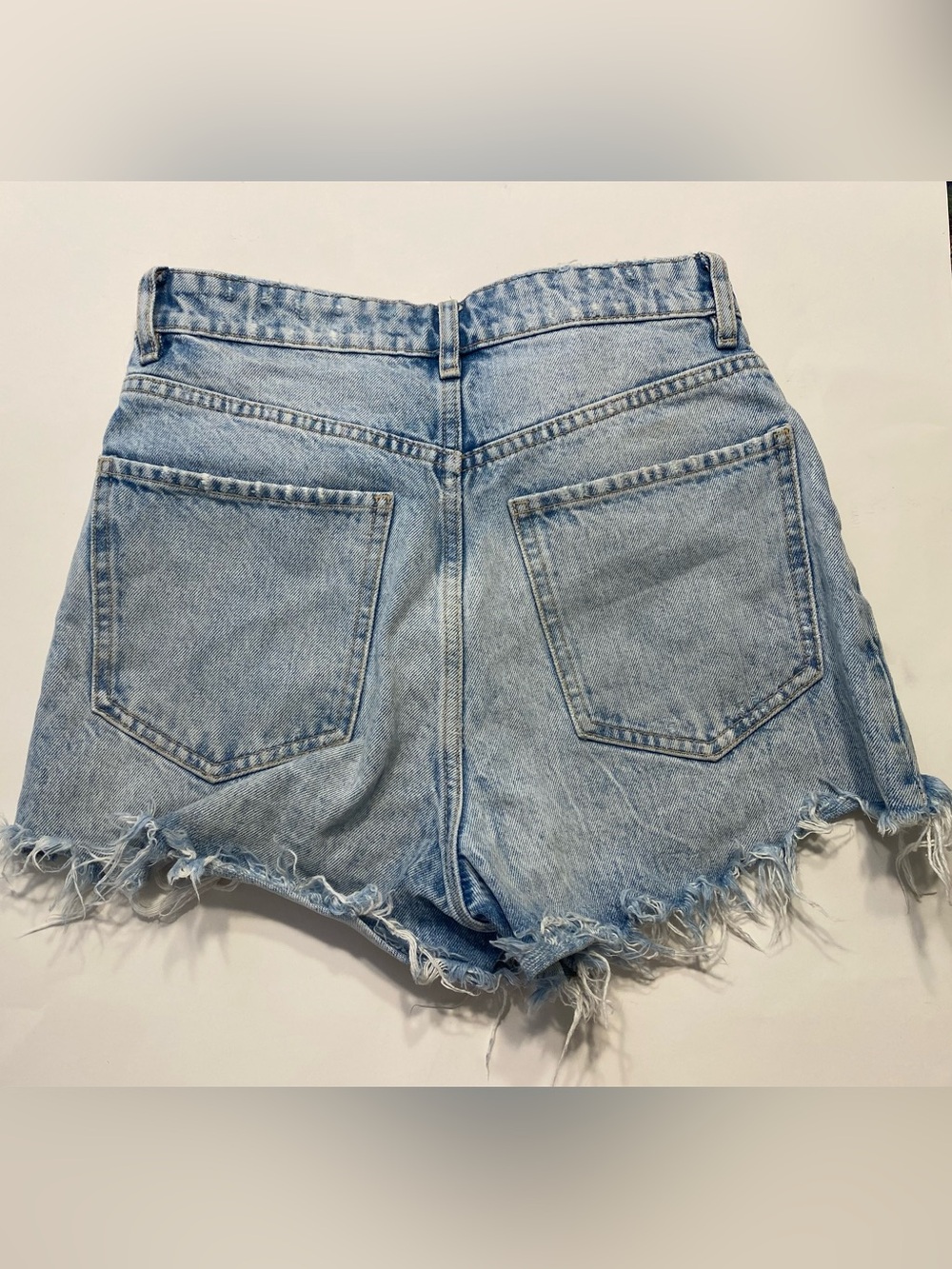 Zara High-Rise Light Blue Denim Cutoff Shorts - Women - Picture 3 of 6